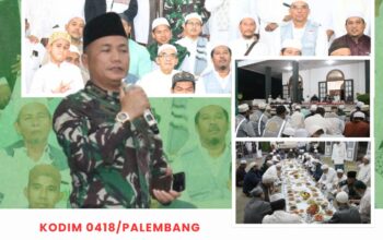 Kasdim 0418/Palembang Hadiri Pembacaan Maulid Al-Barzanji dan Rateb Saman di Musholah Assegaf Plaju