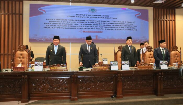 Penguatan BUMD untuk PSN, Gubernur Sampaikan Raperda Perubahan PT Sumsel Energi Gemilang