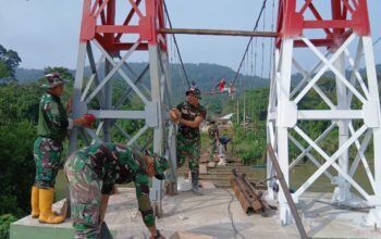 Kodam II/Sriwijaya Bangun 3 Jembatan Gantung di OKI dan OKU, Komitmen TNI AD Dukung Pembangunan Infrastruktur di Daerah