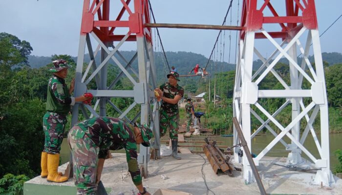 Kodam II/Sriwijaya Bangun 3 Jembatan Gantung di OKI dan OKU, Komitmen TNI AD Dukung Pembangunan Infrastruktur di Daerah