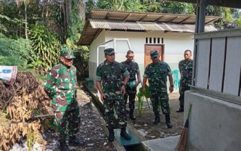 Danrem Sambangi Koramil 404-01/Gelumbang, Tekankan Kebersihan dan Pemanfaatan Pangkalan