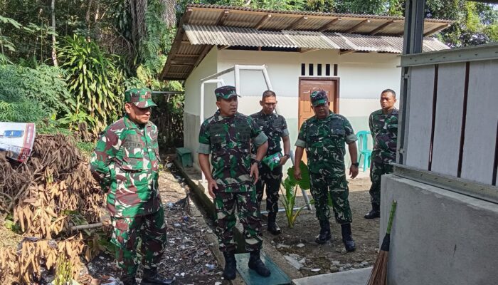 Danrem Sambangi Koramil 404-01/Gelumbang, Tekankan Kebersihan dan Pemanfaatan Pangkalan