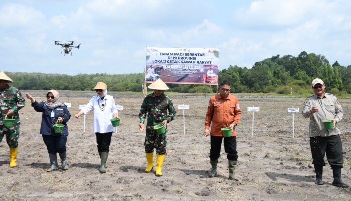 Tanam Padi Bersama Petani, Danrem 044/Gapo Perkuat Sinergi Ketahanan Pangan