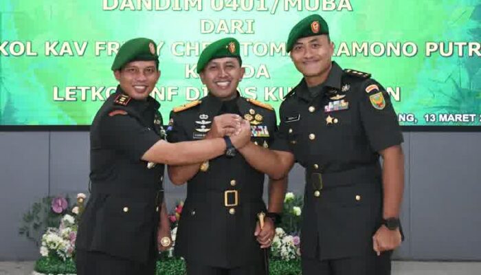 Sertijab Dandim 0401/Muba, Danrem 044/Gapo : Wujud Regenerasi Kepemimpinan di TNI AD