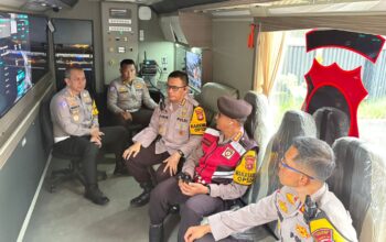Polda Sumsel Turunkan Mobile Command Center ke Betung, Teknologi Drone Kendalikan Arus Mudik Jalintim
