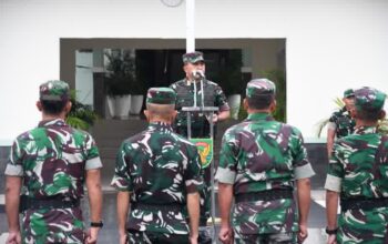 Usai Dinas Cuti Lebaran, Korem 044/Gapo Awali dengan Apel Pengecekan dan Silaturahmi