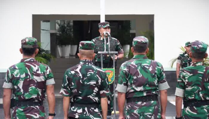 Usai Dinas Cuti Lebaran, Korem 044/Gapo Awali dengan Apel Pengecekan dan Silaturahmi