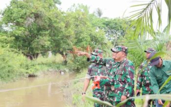 Kodim 0418/Palembang Survey Tiga Lokasi Strategis Pembangunan Jembatan di Gandus