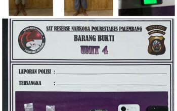 Polrestabes Palembang Ringkus Dua Pengedar Sabu di Kertapati, Amankan Barang Bukti 2,07 Gram
