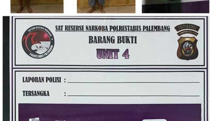 Polrestabes Palembang Ringkus Dua Pengedar Sabu di Kertapati, Amankan Barang Bukti 2,07 Gram