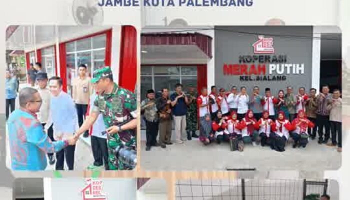 DANDIM 0418/PALEMBANG DAMPINGI KEPALA STAF KEPRESIDENAN (KSP) CEK BANGUNANAN KOPERASI MERAH PUTIH DI KELURAHAN SIALANG DAN KELURAHAN TALANG JAMBE