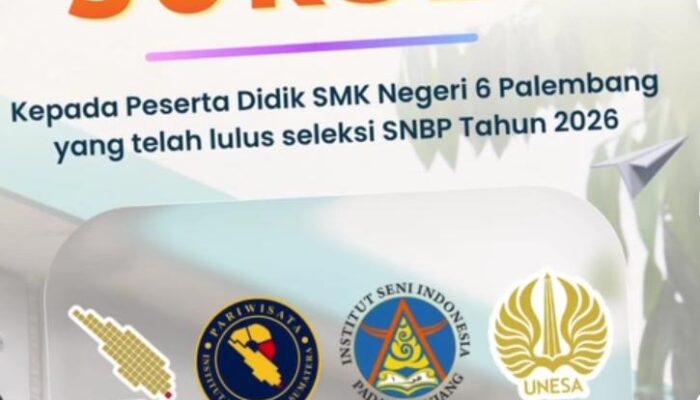 Sebanyak 13 Siswa SMKN 6 Palembang Lolos SNBP 2026, Siap Harumkan Nama Sekolah