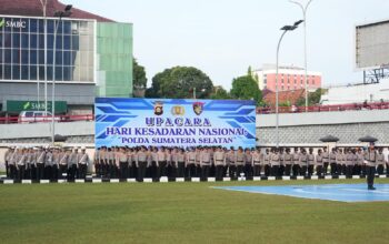 Implementasi Semangat Berbuat Baik, Polda Sumsel Perkuat Nasionalisme Melalui Upacara Hari Kesadaran Nasional