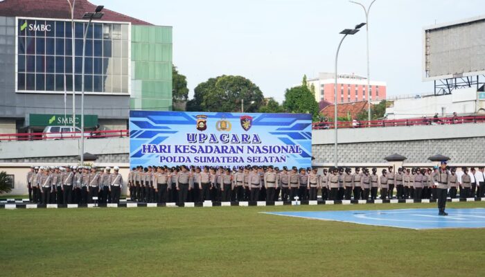 Implementasi Semangat Berbuat Baik, Polda Sumsel Perkuat Nasionalisme Melalui Upacara Hari Kesadaran Nasional