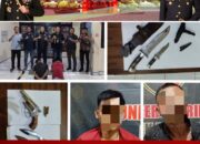 Patroli Hunting Polsek Belitang I Hentikan Dua Pria Bermasker, Pistol Rakitan dan Senjata Tajam Disita