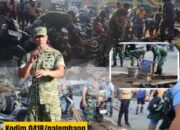 Kolaborasi TNI-Polri dan Pemkot Palembang Bersihkan Drainase, Dandim: Kurangi Dampak Banjir