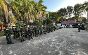 Danramil 06/Kamboja Pimpin Apel Gotong Royong Pembinaan Lingkungan Hidup Kodam II/Sriwijaya