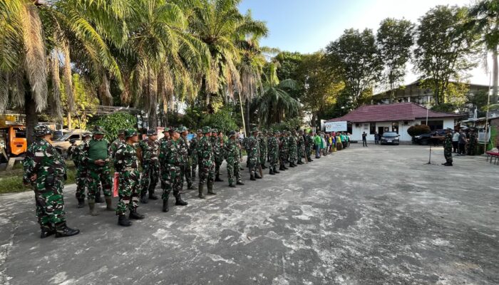 Danramil 06/Kamboja Pimpin Apel Gotong Royong Pembinaan Lingkungan Hidup Kodam II/Sriwijaya