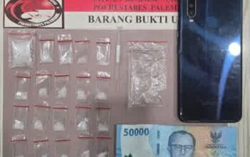 Pengedar Sabu 20 Paket Dibekuk Pukul 02.30 WIB di Jalan Letnan Mukmin Palembang