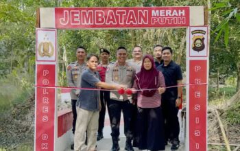Kapolres OKI Resmikan Jembatan Merah Putih, Wujud Nyata Pengabdian Polri untuk Konektivitas Desa