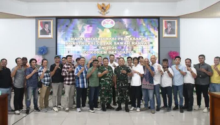 Tak Sekedar Asal Jalan, Danrem 044/Gapo Tekankan Kualitas dan Akuntabilitas Cetak Sawah