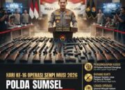 Polda Sumsel Ungkap 29 Kasus hingga Hari ke-16 Operasi Senpi Musi 2026, Ratusan Senpi Ilegal Diamankan