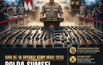 Polda Sumsel Ungkap 29 Kasus hingga Hari ke-16 Operasi Senpi Musi 2026, Ratusan Senpi Ilegal Diamankan