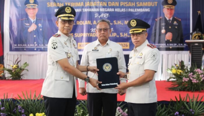 Serah Terima Jabatan Kepala Rutan Kelas I Palembang, Aris Supriyadi Resmi Lanjutkan Kepemimpinan dari M. Rolan