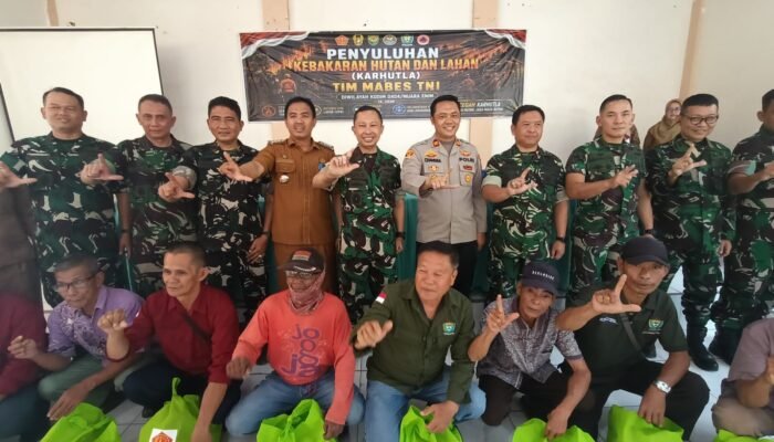 Perkuat Sinergi, Kodim 0404/Muara Enim Sosialisasikan Penanganan Karhutla Bersama Tim Mabes TNI